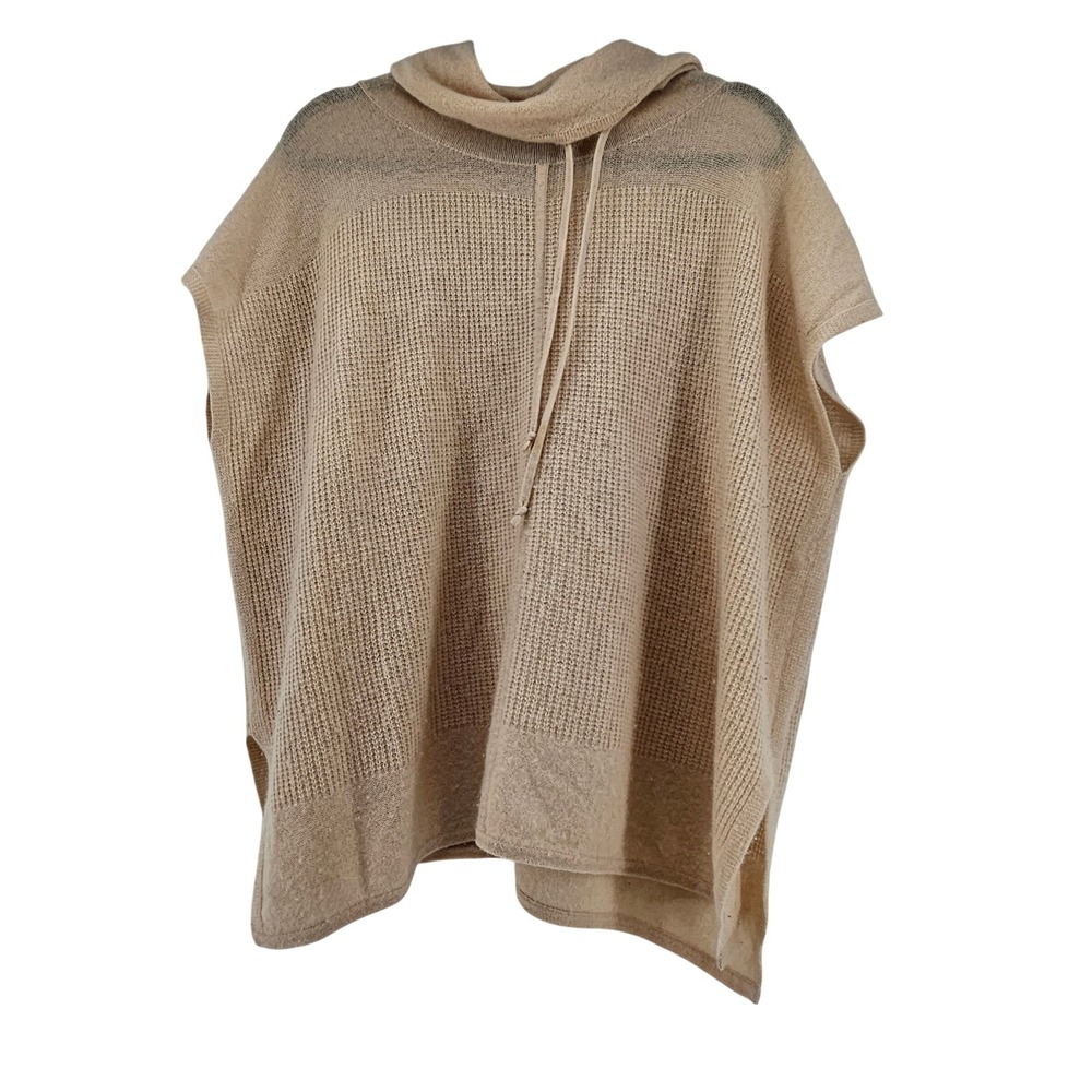 Pure Collection 100% Cashmere Poncho Sweater Sm Cowl Neck Soft Girl Quiet Luxury